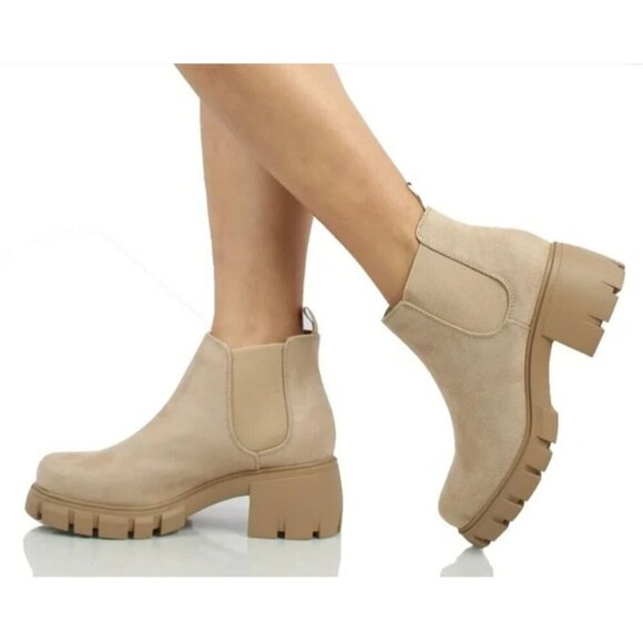 SODA / Pionner / Beig/Sand / Chelsea Boots / With Chunky Lug Sole & Elastic Gor - Picture 8 of 10